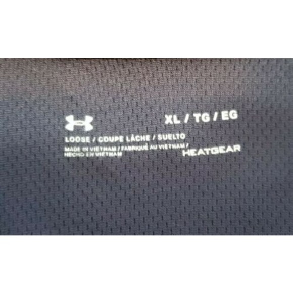 Under Armour Polo Golf Shirt Blue Heat Gear Loose Wicking Mens XL EUC - Picture 4 of 5